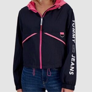 Tommy Jeans Hooded Zip Front Windbreaker Jacket, Size S